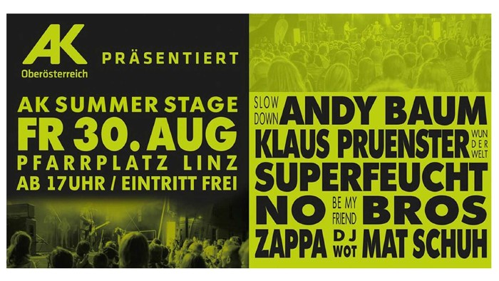 AK Summer Stage 2019 - Plakat © AK Oberösterreich AK Summer Stage 2019 - Plakat © AK Oberösterreich