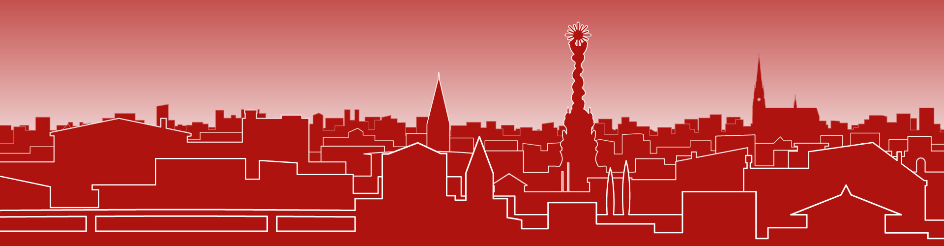 Gezeichnete Skyline von Linz