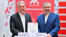 Mag. Gerhard Klinger (Leiter der AK-Bezirksstelle Steyr) und Andreas Stangl (AK Präsident)