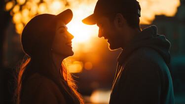 Pärchen im Sonnenuntergang