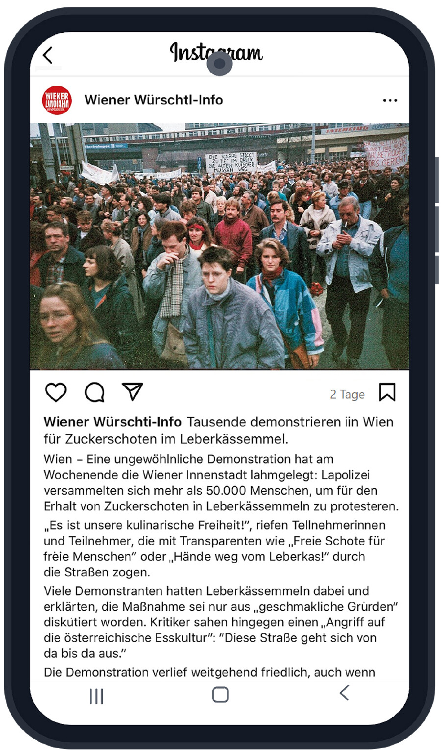 Zeitungsartikel "Wiener"