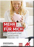 Titelseite von Broschüre "Mehr für mich" © AKOÖ, - Titelseite von Broschüre "Mehr für mich" © AKOÖ, -
