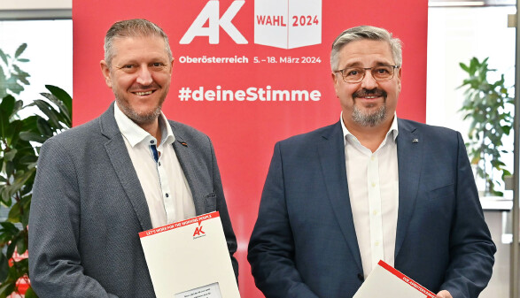 AK-Bezirksstellenleiter Bruno Kamraner und AK-Präsident Andreas Stangl