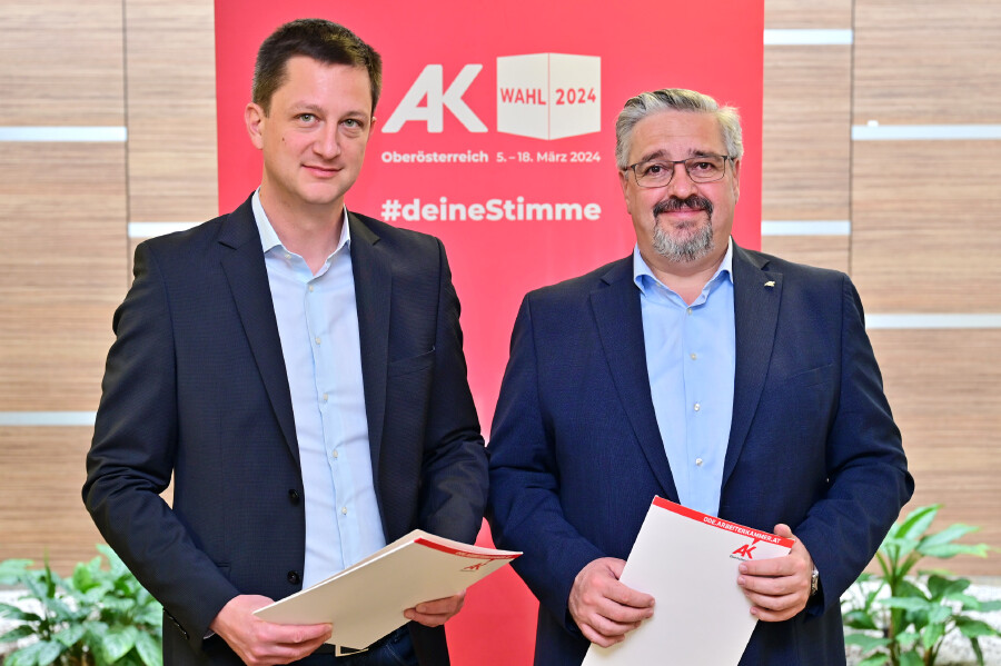 AK-Bezirksstellenleiter Mag. Michael Weidinger und AK-Präsident Andreas Stangl