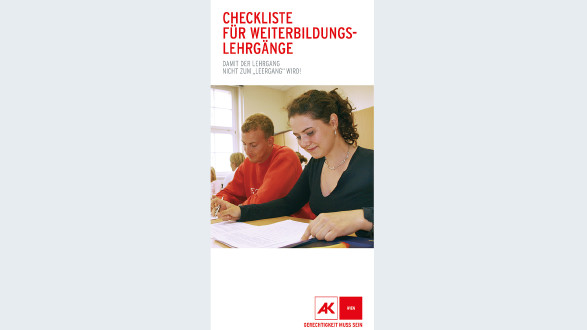 Broschüre "Checkliste für Weiterbildungslehrgänge" © -, AK Wien