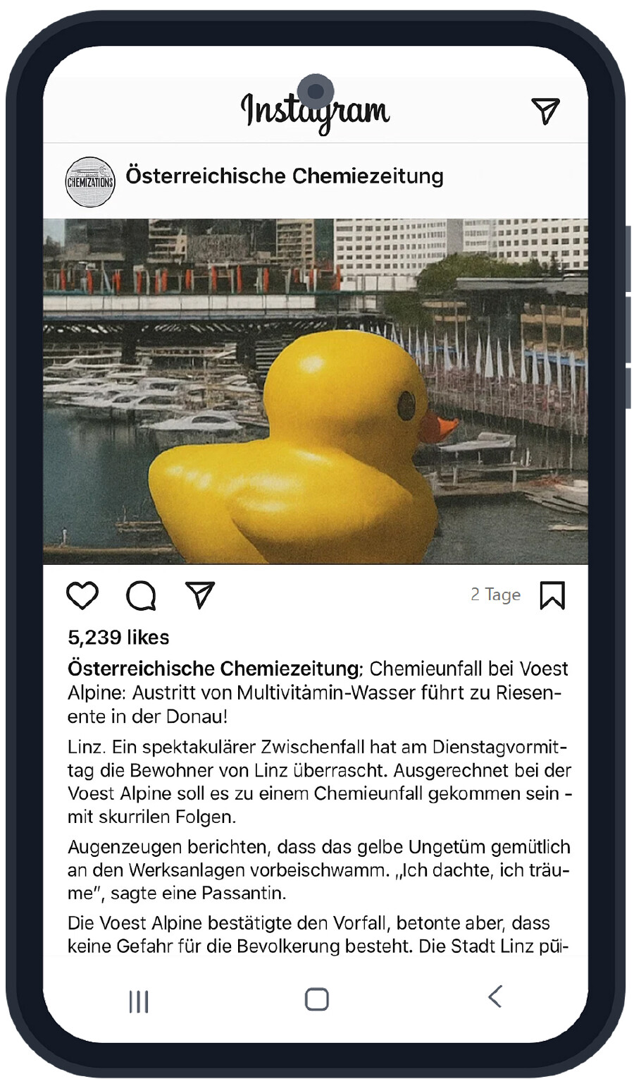 Zeitungsartikel "Ente"
