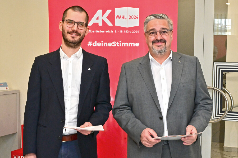 AK-Bezirksstellenleiter Mag. Thomas Jäger und AK-Präsident Andreas Stangl