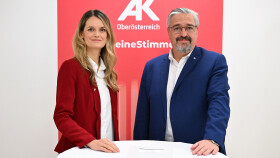 AK-Bezirksstellenleiterin Mag. Karin Brandmayer und AK-Präsident Andreas Stangl