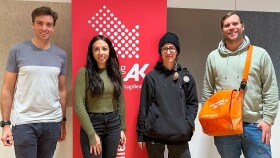 Martin Mahringer (Arbeiterkammer Ober&ouml;sterreich), Katharina Mitterm&uuml;ller (Institut f&uuml;r Suchtpr&auml;vention / pro mente O&Ouml;), Lisi M&ouml;seneder und Dominik M&uuml;ller (beide Verein ISI Streetwork)