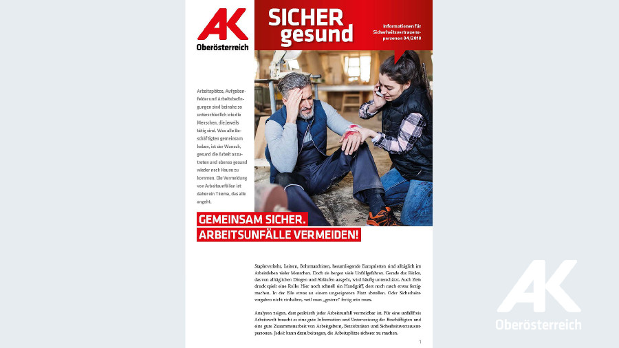 Wandzeitung Sicher Gesund 2018 - Nr. 4 © -, Arbeiterkammer Oberösterreich