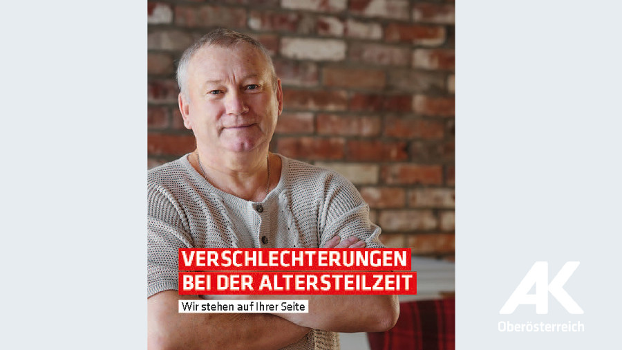 Broschüren-Cover Verschlechterungen bei der Altersteilzeit © -, Arbeiterkammer Oberösterreich Broschüren-Cover Verschlechterungen bei der Altersteilzeit © -, Arbeiterkammer Oberösterreich