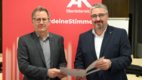 v.l.n.r. AK-Bezirksstellenleiter Klaus Riegler und AK-Präsident Andreas Stangl