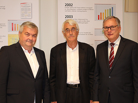 Kalliauer, Crouch und Stöger bei der Feier "20 Jahre Arbeitsklima Index"