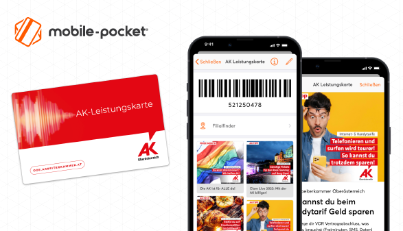 AK-Leistungskarte auf mobile pocket © -, AK OÖ