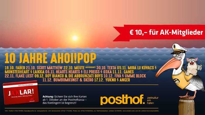 10 Jahre AHOI!POP © -, AK OÖ 10 Jahre AHOI!POP © -, AK OÖ