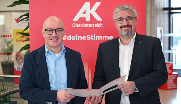 v.l.n.r. AK-Bezirksstellenleiter Mag. Christian Breyer und AK-Präsident Andreas Stangl