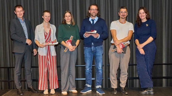 Stv. Dir. Mag. Ernst Stummer, LL.M. mit den 5 für den AK-Literaturpreis nominierten Autor:innen