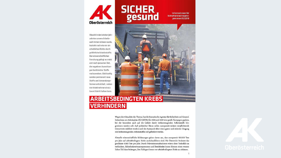 Wandzeitung Sicher Gesund 2018 - Nr. 1 © -, Arbeiterkammer Oberösterreich