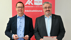 AK-Bezirksstellenleiter Dr. Martin Gamsjäger und AK-Präsident Andreas Stangl
