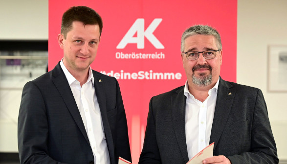 v.l.n.r. AK-Bezirksstellenleiter Mag. Michael Weidinger und AK-Präsident Andreas Stangl
