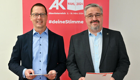 AK-Bezirksstellenleiter Dr. Martin Gamsjäger und AK-Präsident Andreas Stangl