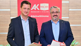 AK-Bezirksstellenleiter Mag. Michael Weidinger und AK-Präsident Andreas Stangl