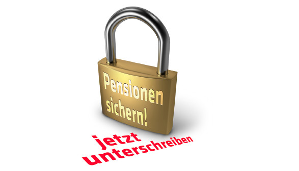 Schloss mit Text "Pensionen sichern" © -, Arbeiterkammer Oberösterreich
