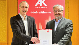 Mag. Wolfgang Schwarz (Leiter der AK-Bezirksstelle Schärding) und Andreas Stangl (AK-Präsident)