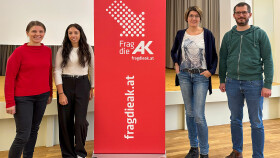  Anna Kropfmüller (FAB AIB Haslach), Katharina Mittermüller (Institut für Suchtprävention/ pro mente OÖ), Claudia Haselgruber (Klinikum Rohrbach), Thomas Jäger (Leiter AK-Bezirksstelle Rohrbach)